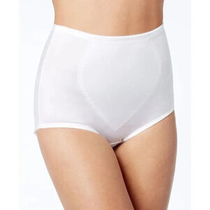 3XL XXXL Bali 8710 Shapewear Moderate Control Tummy Panel Brief White NWT - SING